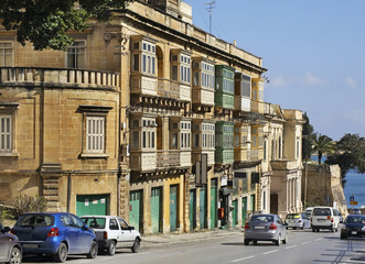 Naklejka premium Street in Floriana. Malta