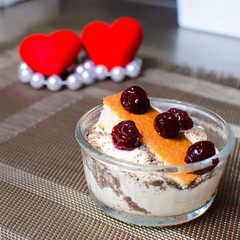 two desserts with a heart and beads
