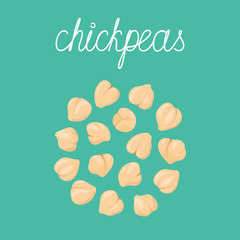 
Heap of chickpeas. Portion of chickpeas. Vector hand drawn illustration.