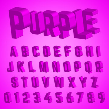 Alphabet font purple design