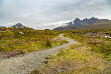 A Winding Trail on the Isle of Skye, Scotland on a Moody, Wet Day