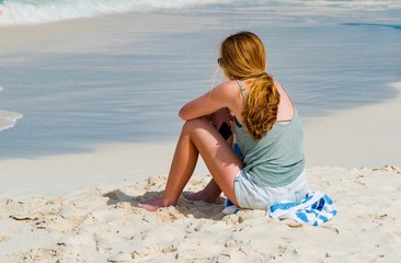 panorama of the Eagle Beach white beach of the Caribbean sea Island of Aruba