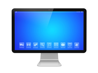 Desktop pc on a white