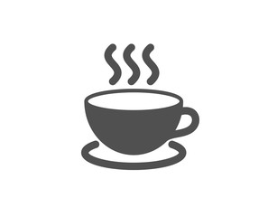 Coffee drink simple icon. Hot cup sign. Fresh beverage symbol. Quality design elements. Classic style. Vector