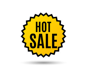 Hot Sale. Special offer price sign. Advertising Discounts symbol. Star button. Graphic design element. Vector