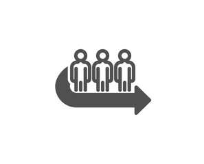 Queue simple icon. People waiting sign. Direction arrow symbol. Quality design elements. Classic style. Vector