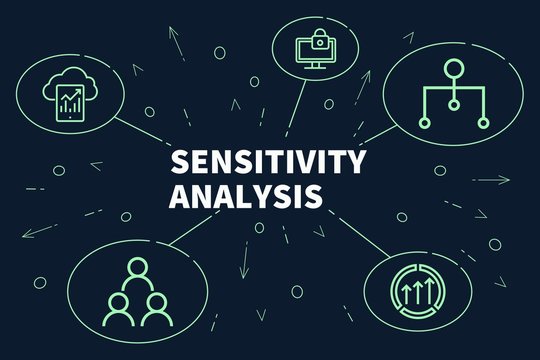 Conceptual business illustration with the words sensitivity analysis