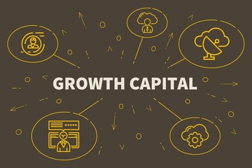Fototapeta premium Conceptual business illustration with the words growth capital