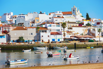 Fishing boats in Ferragudo, Algarve, Portugal