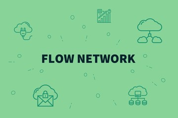Fototapeta na wymiar Conceptual business illustration with the words flow network