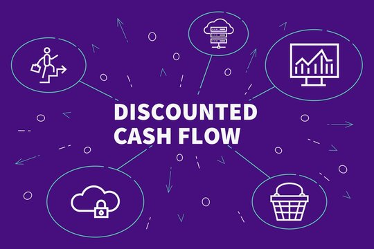 Conceptual business illustration with the words discounted cash flow