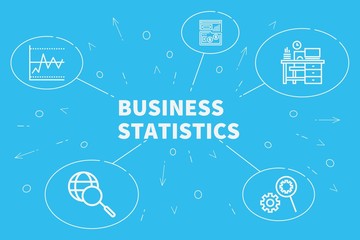 Conceptual business illustration with the words business statistics