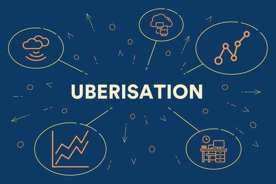 Conceptual business illustration with the words uberisation