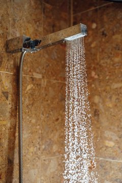 hot shower with water stream