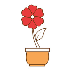 beautiful flower in pot vector illustration design