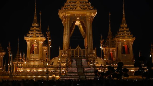 The Royal Crematorium of His Majesty King Bhumibol Adulyadej at Sanam Luang, Bangkok , Thailand.