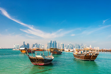 Waterfront in Doha - obrazy, fototapety, plakaty