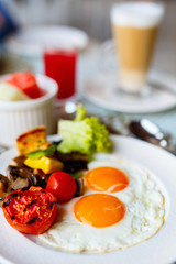 Breakfast with fried eggs