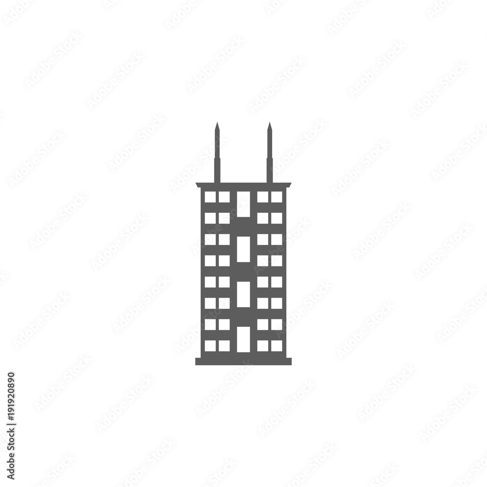 Poster high building icon. element of buildings for mobile concept and web apps. icon for website design an