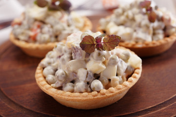 Tartlets with Russian salad