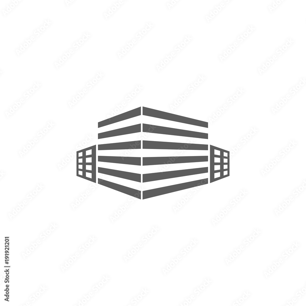 Poster 3d building icon. element of buildings for mobile concept and web apps. icon for website design and 