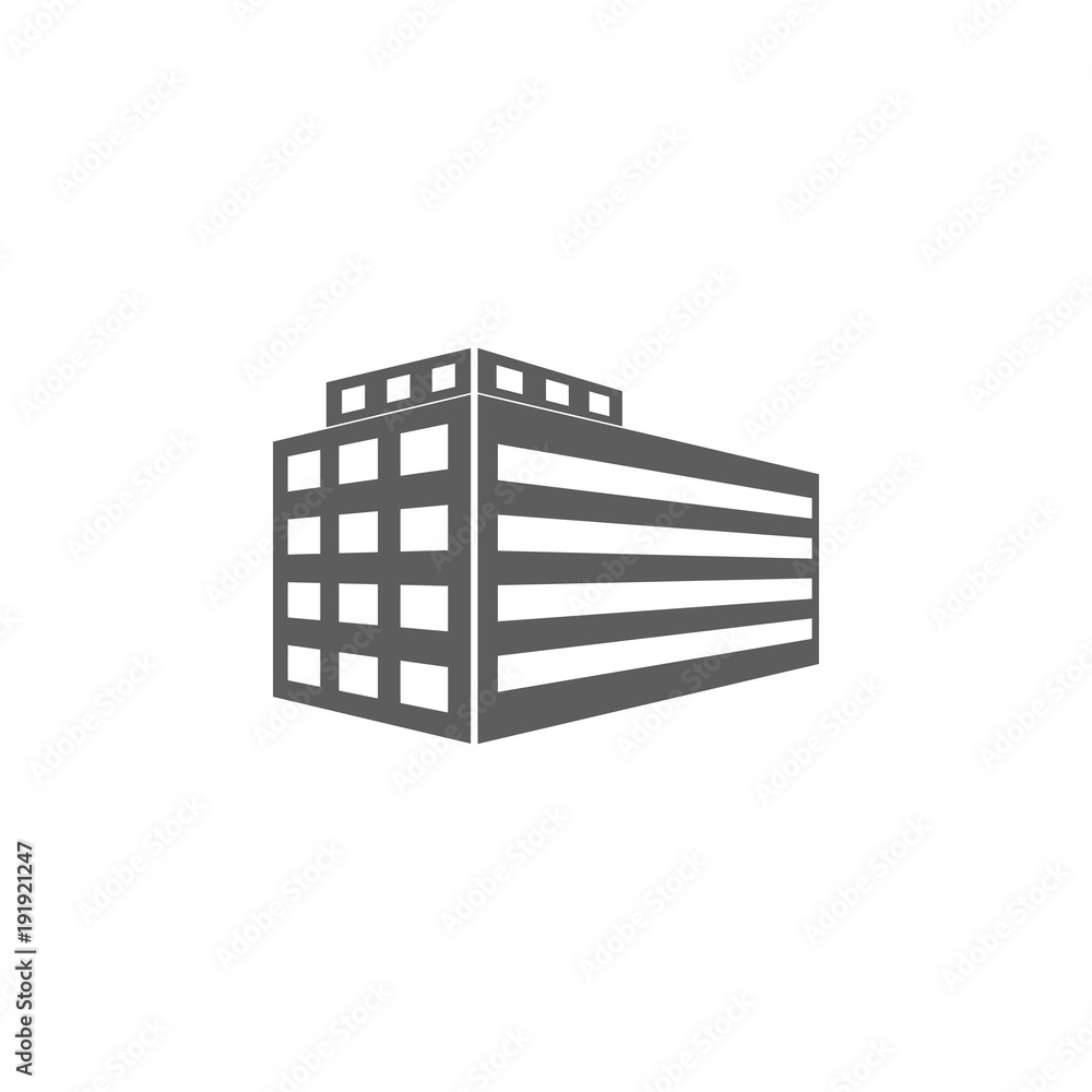 Poster 3d building icon. element of buildings for mobile concept and web apps. icon for website design and 