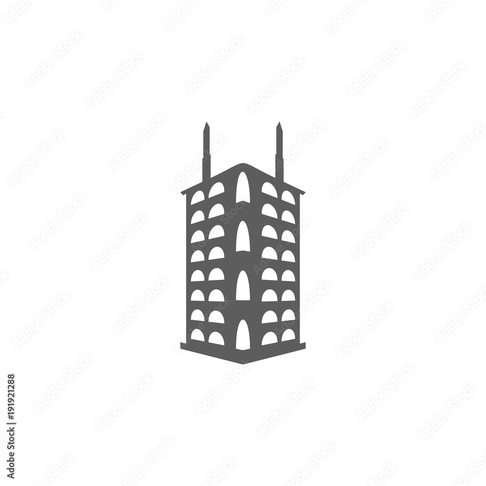 Poster 3d building of the hotel icon. element of buildings for mobile concept and web apps. icon for websit