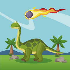 Dinosaurs extinction cartoons icon vector illustration graphic design
