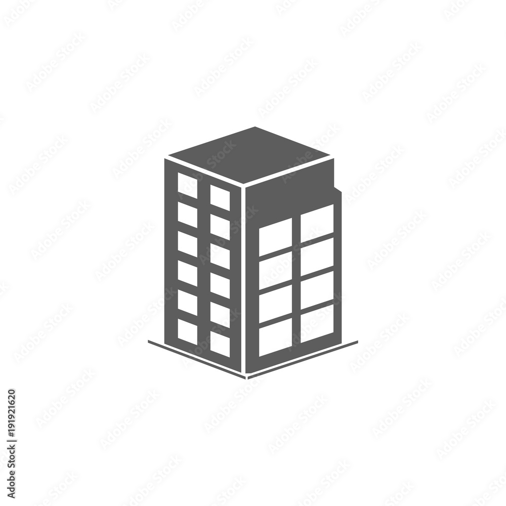 Poster 3d building icon. element of buildings for mobile concept and web apps. icon for website design and 