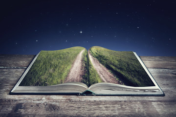 Open book with stars