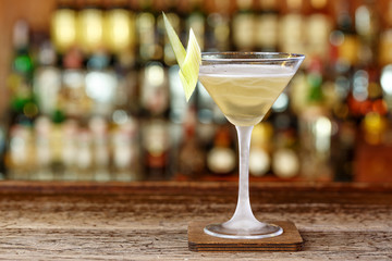 Refreshing cocktail on the bar