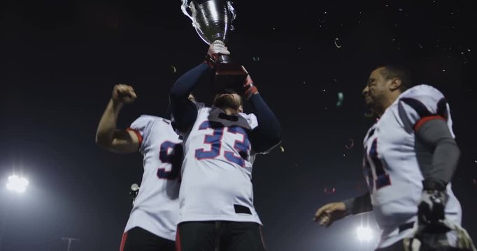 American Football Team Celebration after victory