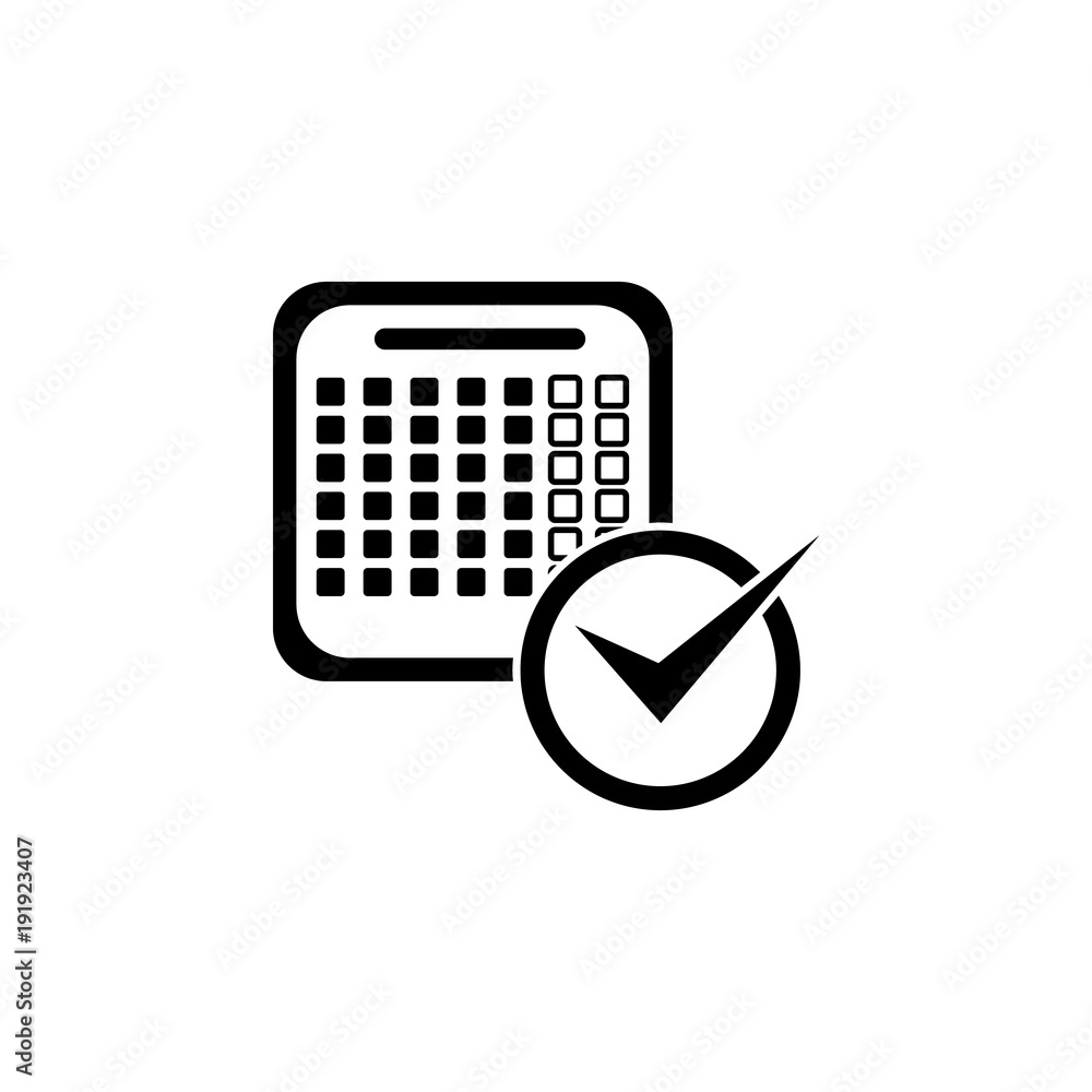 Poster calendar with a mark icon. element of calendar for mobile concept and web apps. icon for website des