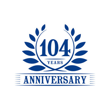 104 years anniversary logo template.
