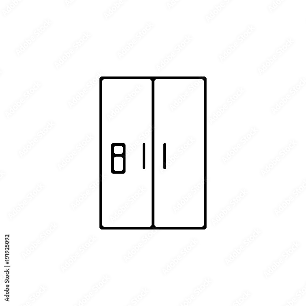 Poster fridge icon. element of home appliances for mobile concept and web apps. thin line icon for website 