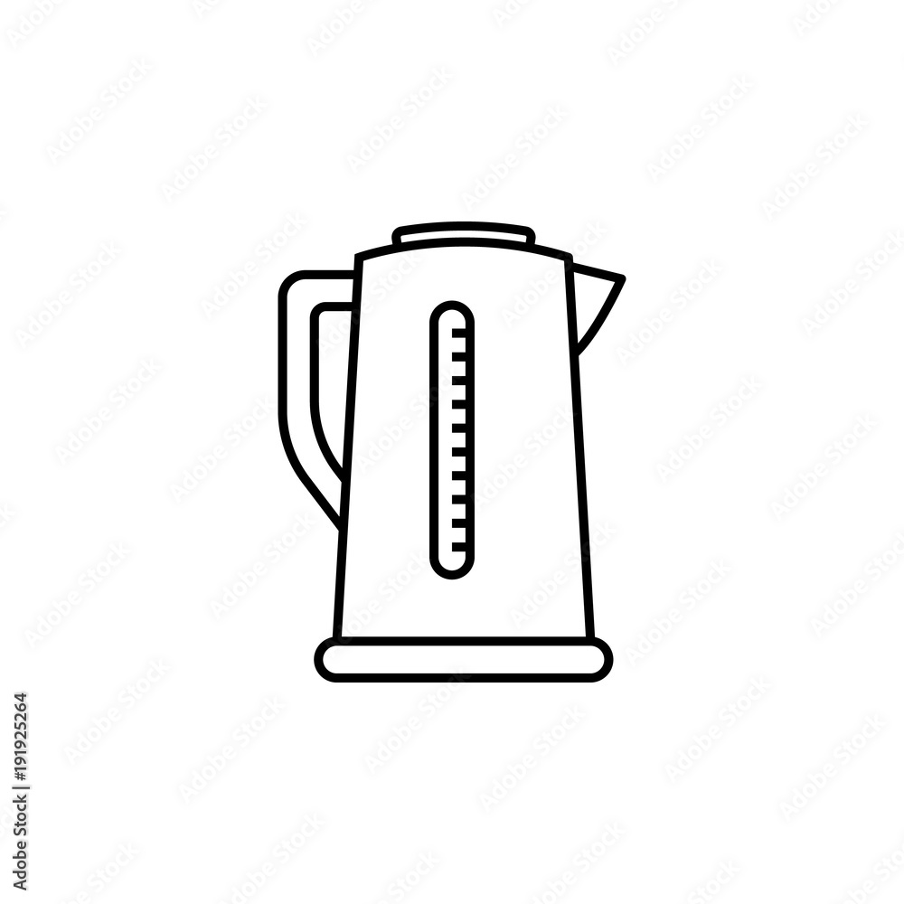 Poster electric kettle icon. element of home appliances for mobile concept and web apps. thin line icon for