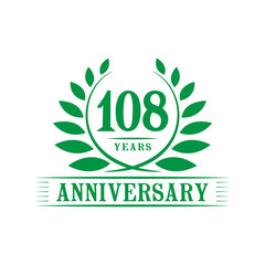 Fototapeta premium 108 years anniversary logo template. 
