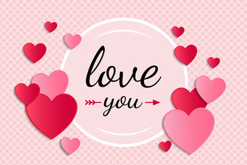 Valentine's Day - concept of a banner with beautiful hearts. Vector.