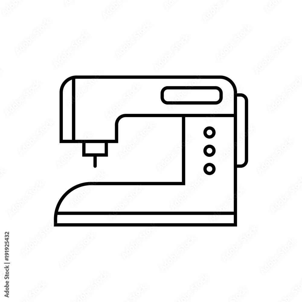 Poster sewing machine icon. element of home appliances for mobile concept and web apps. thin line icon for 