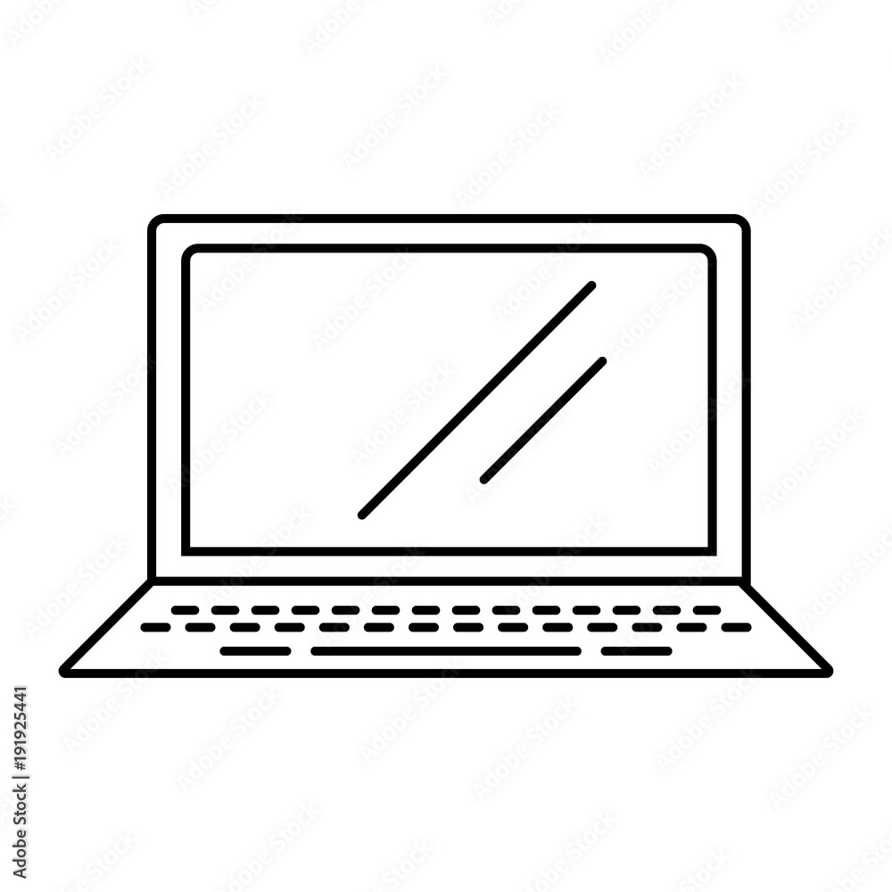 Poster a laptop icon. element of home appliances for mobile concept and web apps. thin line icon for websit