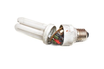 Broken energy saving lightbulb