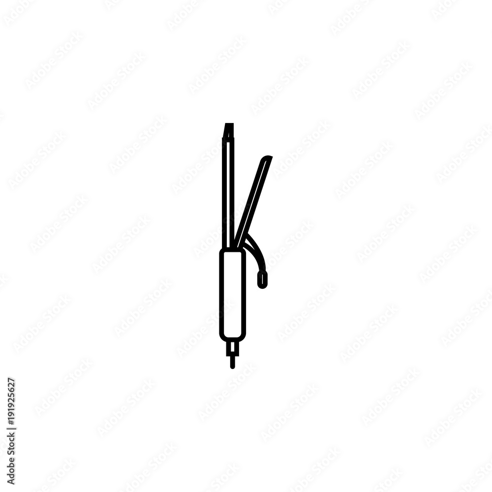 Poster curling irons icon. element of home appliances for mobile concept and web apps. thin line icon for w