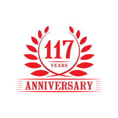 Obraz premium 117 years anniversary logo template. 