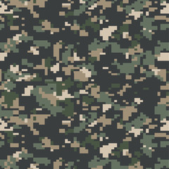 Military camouflage seamless pattern. Four colors. Woodland style