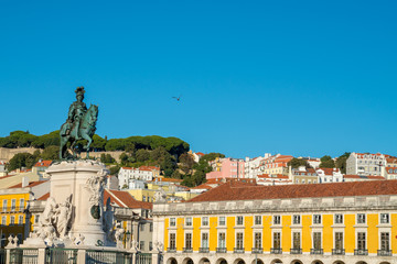 LISBON, PORTUGAL – September 25, 2017: The Rua Augusta Arch is a marble triumphal historical...