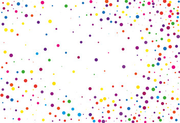 Festival pattern with color round glitter, confetti. Random, chaotic polka dot. 