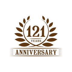 121 years anniversary logo template.
