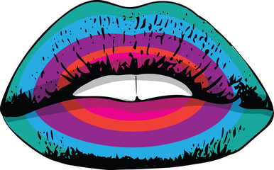 Abstract colorful woman lips