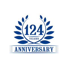124 years anniversary logo template.
