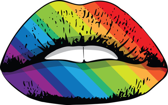 Abstract colorful woman lips